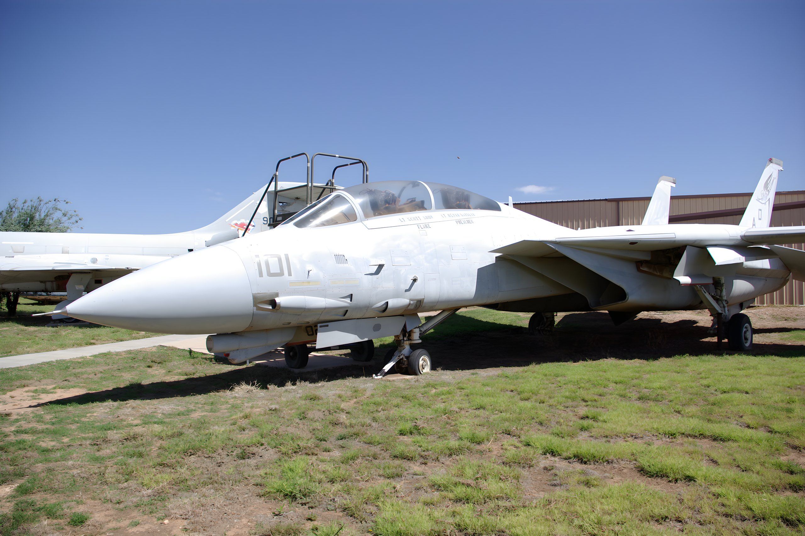 F-14 Tomcat on the grass at Texas Air Museum, F49
